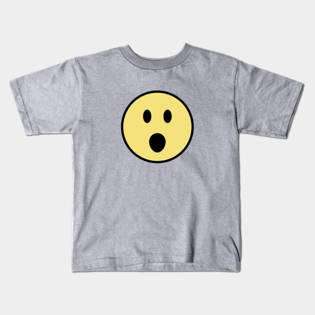 Yellow Emoji Face Shocked Kids T-Shirt by NataliePaskell